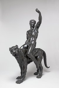 Bacchantes nues chevauchant des panthères